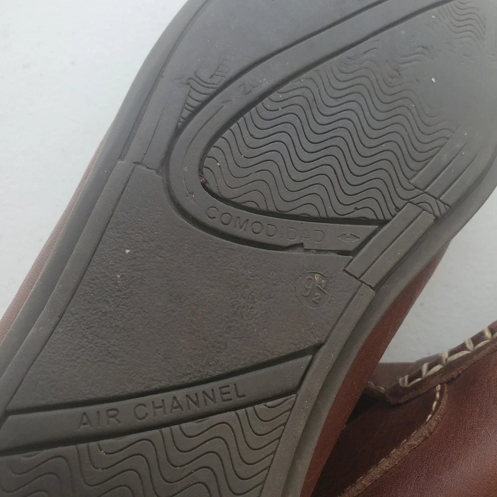 Florsheim Men's Draft Moc Toe‎ Bit Driver Brown Leather Slip-On Loafers 9.5